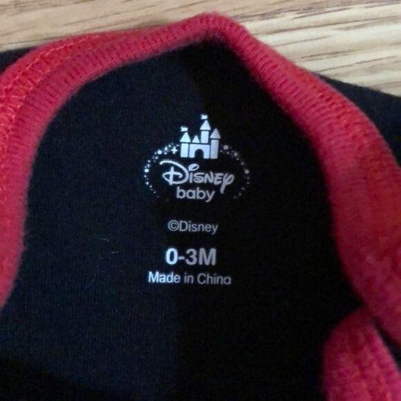 Disney Baby Mickey Mouse Bodysuit & Pants Set 0-3M Cotton/Polyester Black/Red - Picture 5 of 8